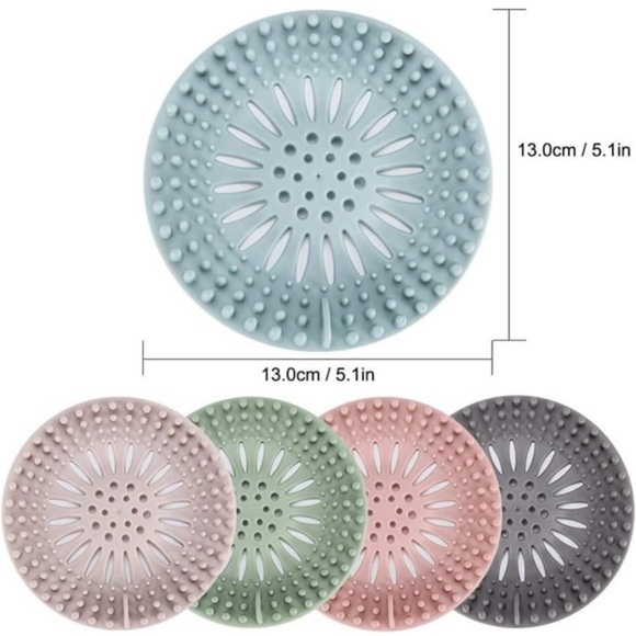 Silicone Hair Catcher Drain Cover Set -‎ 5 Pack - Picture 4 of 7